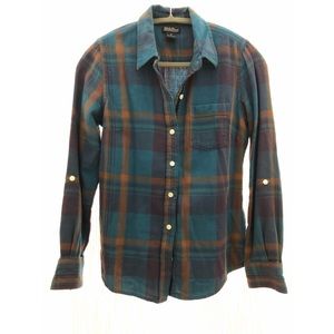 Lucky Brand multicolor knit plaid button down